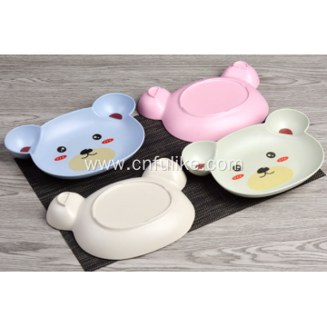 Cute Bear Shape Bamboo Fiber Plates for Kids